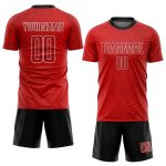 Personalized Red Red-Black Sublimation Soccer Uniform Jersey Team Custom Name and Number
