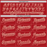 Personalized Red Red-Cream Bomber Full-Snap Varsity Letterman Jacket Team Custom Name and Number