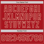 Personalized Red Red-Cream Bomber Full-Snap Varsity Letterman Two Tone Jacket Team Custom Name and Number