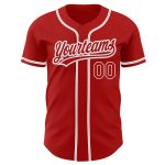 Personalized Red Red-Gray Authentic Baseball Jersey Team Custom Name and Number