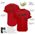 Personalized Red Red-Green Authentic Baseball Jersey Team Custom Name and Number