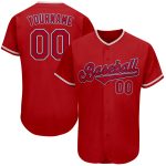 Personalized Red Red-Navy Authentic Baseball Jersey