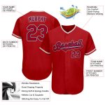 Personalized Red Red-Navy Authentic Baseball Jersey