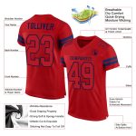 Personalized Red Red-Navy Mesh Authentic Football Jersey Team Custom Name and Number
