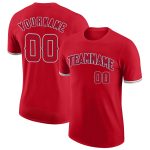Personalized Red Red-Navy Performance T-Shirt Team Custom Name and Number