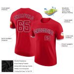Personalized Red Red-Navy Performance T-Shirt Team Custom Name and Number