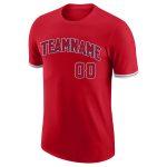 Personalized Red Red-Navy Performance T-Shirt Team Custom Name and Number