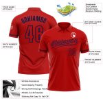 Personalized Red Red-Navy Performance Vapor Golf Polo Shirt Team Custom Name and Number