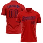Personalized Red Red-Navy Performance Vapor Golf Polo Shirt Team Custom Name and Number