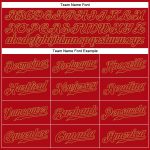 Personalized Red Red-Old Gold Authentic Baseball Jersey Team Custom Name and Number