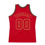 Personalized Red Red-Old Gold Authentic Throwback Basketball Jersey Team Custom Name and Number