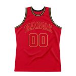 Personalized Red Red-Old Gold Authentic Throwback Basketball Jersey Team Custom Name and Number
