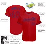 Personalized Red Red-Royal Authentic Baseball Jersey Team Custom Name and Number