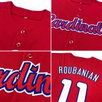 Personalized Red Red-Royal Authentic Baseball Jersey Team Custom Name and Number