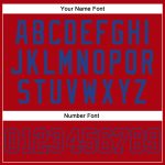 Personalized Red Red-Royal Authentic Baseball Jersey Team Custom Name and Number