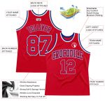 Personalized Red Red-Royal Authentic Throwback Basketball Jersey