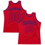 Personalized Red Red-Royal Authentic Throwback Basketball Jersey Team Custom Name and Number