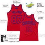Personalized Red Red-Royal Authentic Throwback Basketball Jersey Team Custom Name and Number