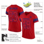 Personalized Red Red-Royal Mesh Authentic Football Jersey Team Custom Name and Number