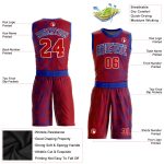 Personalized Red Red-Royal Round Neck Sublimation Basketball Suit Jersey Team Custom Name and Number
