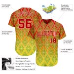 Personalized Red Red-White 3D Pattern Design Authentic Baseball Jersey Team Custom Name and Number
