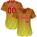 Personalized Red Red-White 3D Pattern Design Authentic Baseball Jersey Team Custom Name and Number