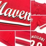 Personalized Red Red-White Authentic Baseball Jersey Team Custom Name and Number