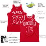 Personalized Red Red-White Authentic Throwback Basketball Jersey Team Custom Name and Number