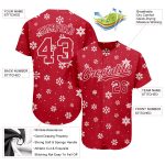 Personalized Red Red-White Christmas 3D Authentic Baseball Jersey Team Custom Name and Number