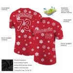 Personalized Red Red-White Christmas 3D Performance T-Shirt Team Custom Name and Number