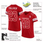 Personalized Red Red-White Mesh Authentic Football Jersey Team Custom Name and Number