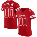 Personalized Red Red-White Mesh Authentic Football Jersey Team Custom Name and Number