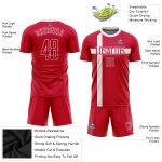 Personalized Red Red-White Sublimation Danish Flag Soccer Uniform Jersey Team Custom Name and Number