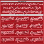 Personalized Red Red-White Two-Button Unisex Softball Jersey Team Custom Name and Number