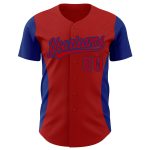 Personalized Red Royal 3D Pattern Design Side Stripes Authentic Baseball Jersey Team Custom Name and Number