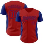 Personalized Red Royal 3D Pattern Design Side Stripes Authentic Baseball Jersey Team Custom Name and Number