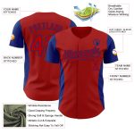 Personalized Red Royal 3D Pattern Design Side Stripes Authentic Baseball Jersey Team Custom Name and Number