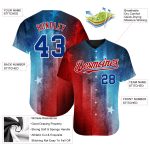 Personalized Red Royal-Black 3D American Flag Fashion Authentic Baseball Jersey Team Custom Name and Number