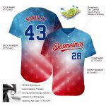 Personalized Red Royal-Black 3D American Flag Fashion Authentic Baseball Jersey