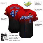 Personalized Red Royal-Black Authentic Fade Fashion Baseball Jersey Team Custom Name and Number