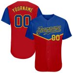 Personalized Red Royal-Gold 3D Pattern Design Multicolor Authentic Baseball Jersey Team Custom Name and Number