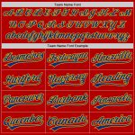 Personalized Red Royal-Gold Authentic Throwback Baseball Jersey Team Custom Name and Number