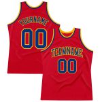 Personalized Red Royal-Gold Authentic Throwback Basketball Jersey Team Custom Name and Number