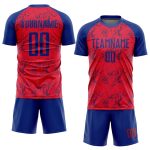 Personalized Red Royal Sublimation Soccer Uniform Jersey Team Custom Name and Number