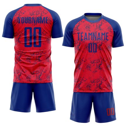 Personalized Red Royal Sublimation Soccer Uniform Jersey Team Custom Name and Number