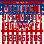 Personalized Red Royal-White 3D American Flag Authentic Baseball Jersey Team Custom Name and Number