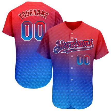 Personalized Red Royal-White 3D American Flag Fashion Authentic Baseball Jersey Team Custom Name and Number