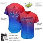 Personalized Red Royal-White 3D American Flag Fashion Authentic Baseball Jersey Team Custom Name and Number