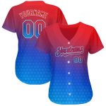 Personalized Red Royal-White 3D American Flag Fashion Authentic Baseball Jersey Team Custom Name and Number