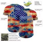 Personalized Red Royal-White 3D American Flag Patriotic Authentic Baseball Jersey